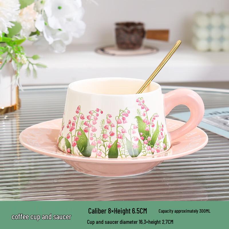 Ceramic Coffee Cup and Saucer Set