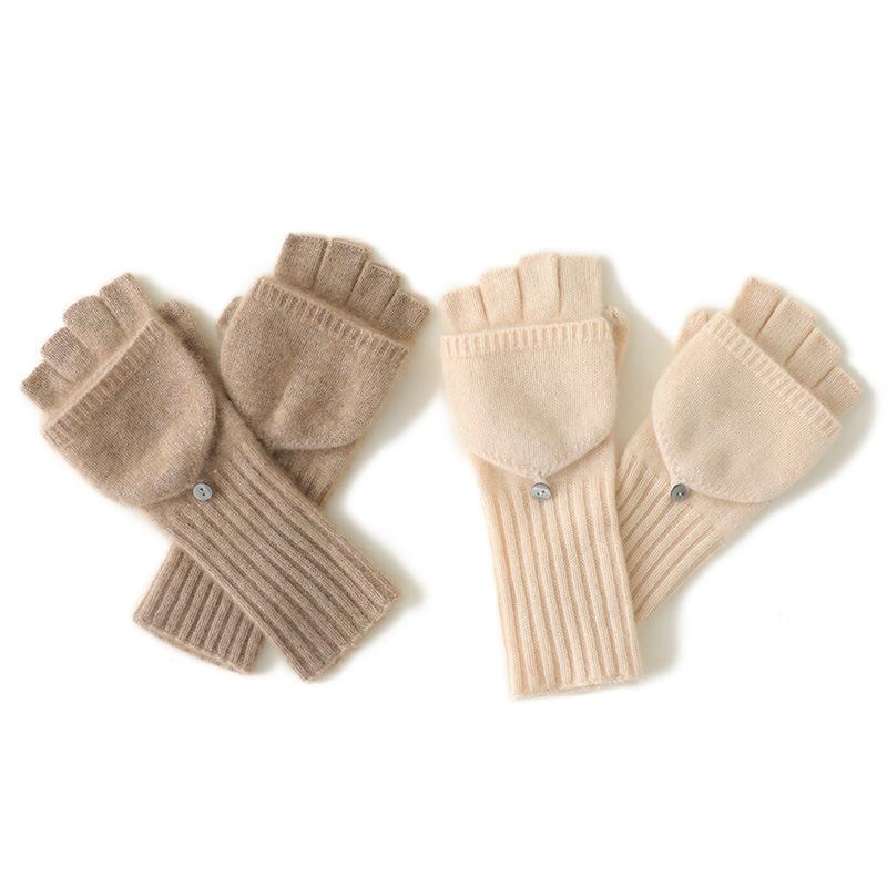 Kaschmir Fäustling Warme Gestrickte Fingerlose Handschuhe Klappfäustlinge Für Männer Frauen Studenten Jungen Mädchen Halbfingerhandschuhe Verdicken Handschuhe