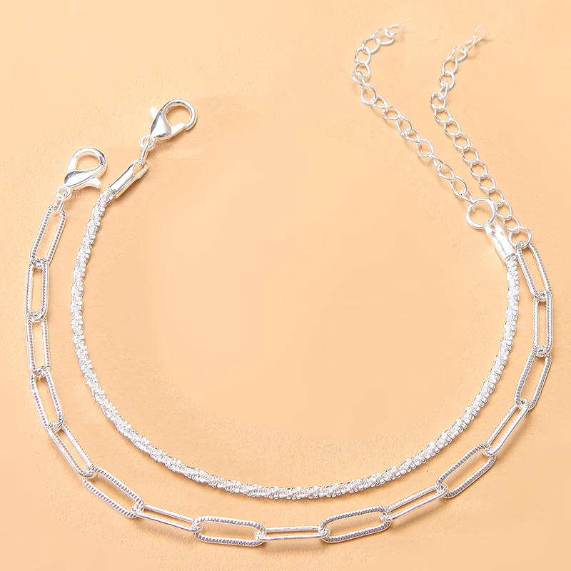 Fashion Silver Color Gypsophila Sparkling Bracelet for Women Elegant Fine Adjustable Bangle Jewelry Party Accessories Gifts