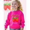 Girls' Strawberry De: A Cozy Long Sleeve Sweatshirt Featuring a Sweet Summertime Fruit Design - Soft Casual Pullover
