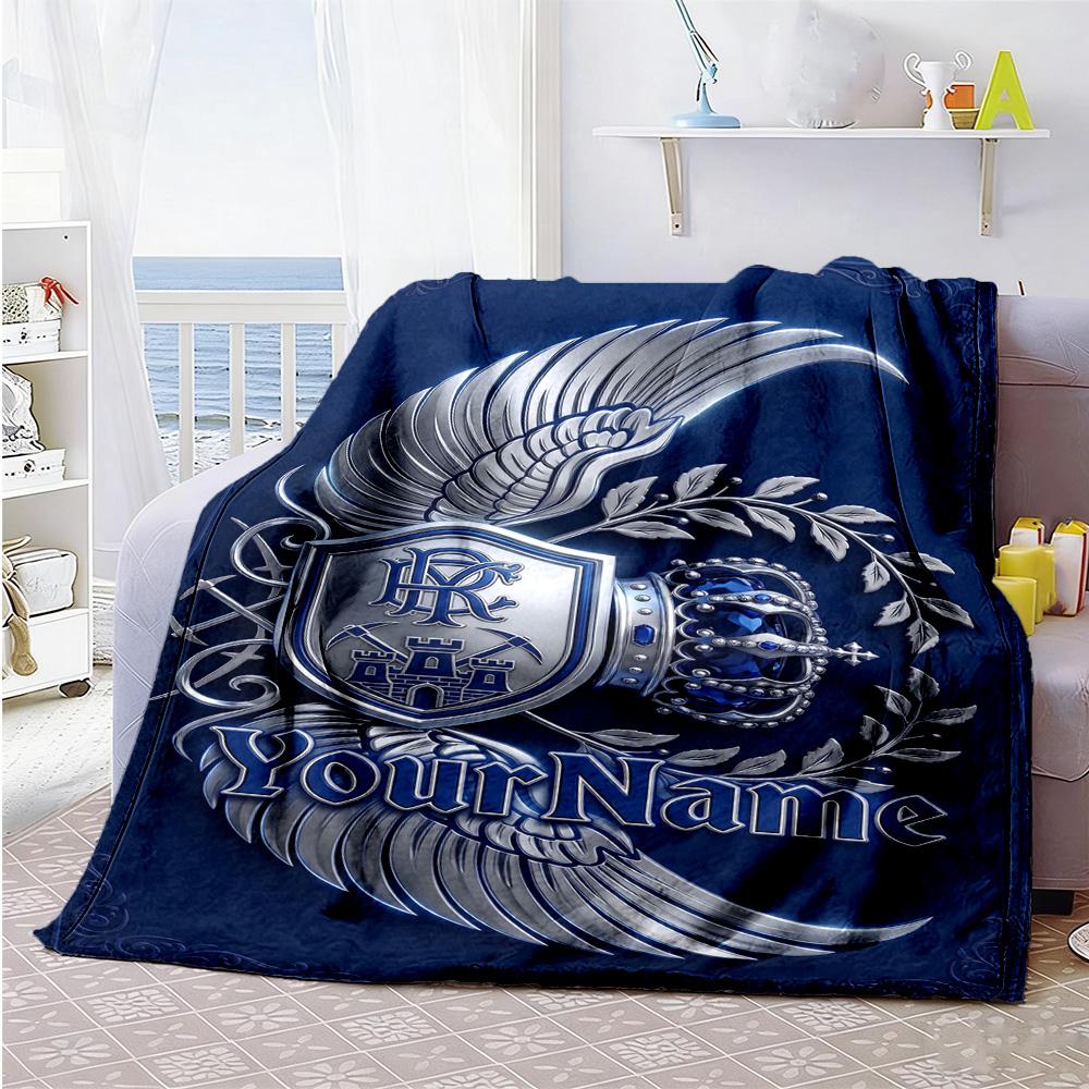 Team Club 2 Personalized Text Blanket Gift Personalized Blanket Warmthful Decor Great for Living Room Office Chair Livingroom Seaside