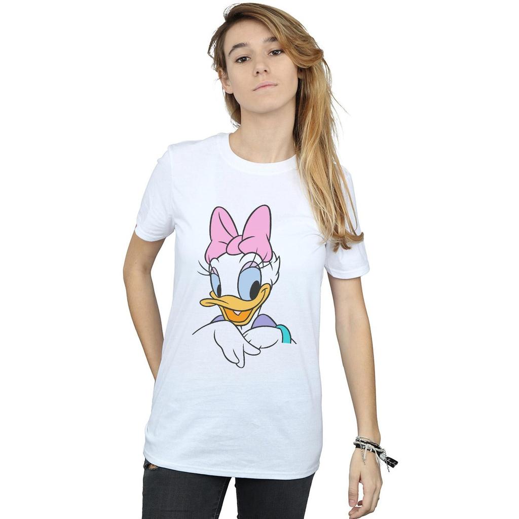 Disney Womens/Ladies Daisy Duck Big Portrait Cotton Boyfriend T-Shirt