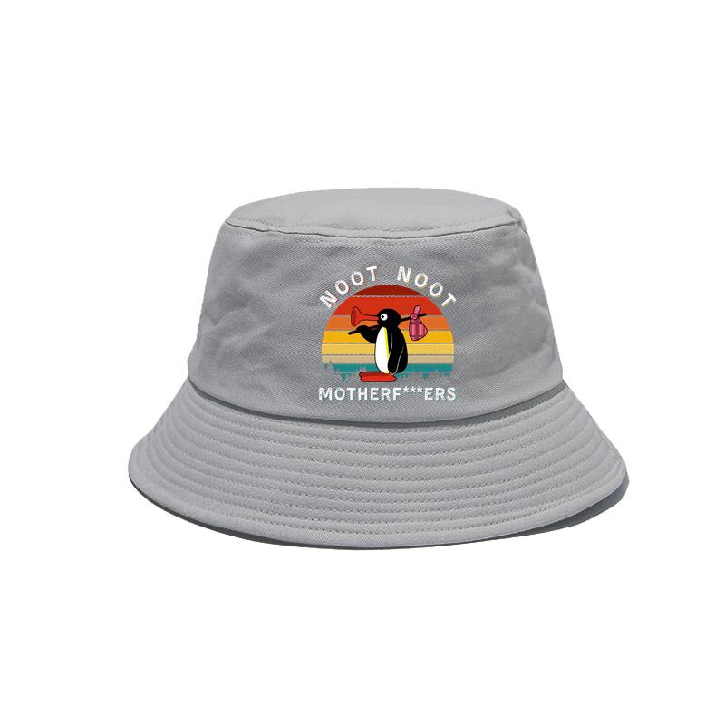 Noot Noot Pingu Cappelli Panama Nuovi Cotone da Esterno Cappello a Secchiello Pingu Arrabbiato Estivo Fresco Cappelli da Sole Bob Cappello Pinguino