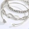 3pcs/set Rhinestone Heart Decor Bracelet