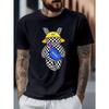 Men'S Short-Sleeve Sports T-Shirt Featuring a Trendy Rabbit Design, Perfect for Casual Street Style And Comfort.