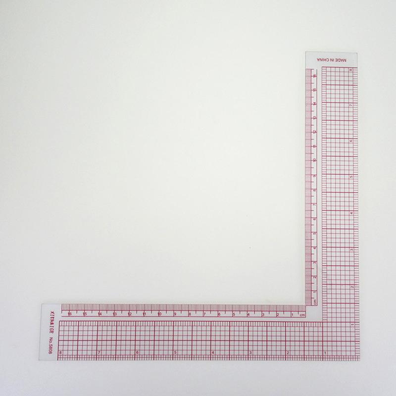 L Shape Sewing Ruler Plastic L-Square Curve Ruler Metric Inch Right Angle for Tailor Craft Tool Drawing Measuring Supplies