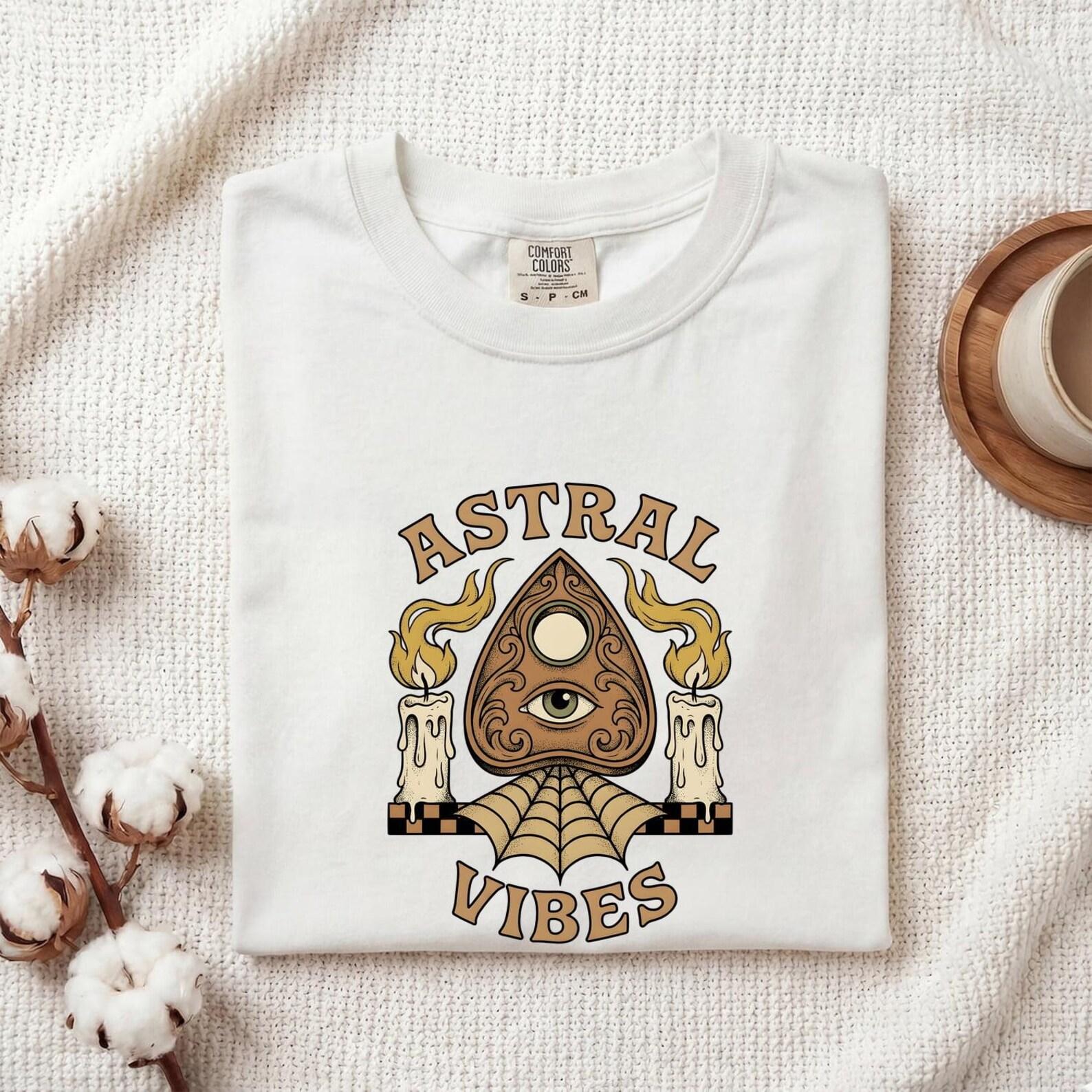 Enchanted Planchette Shirt Boho Chic Holistic Gift Women Antique Tee Ouija Board T-Shirt Bohemian Enthusiast Vintage Tshirt Spiritual S