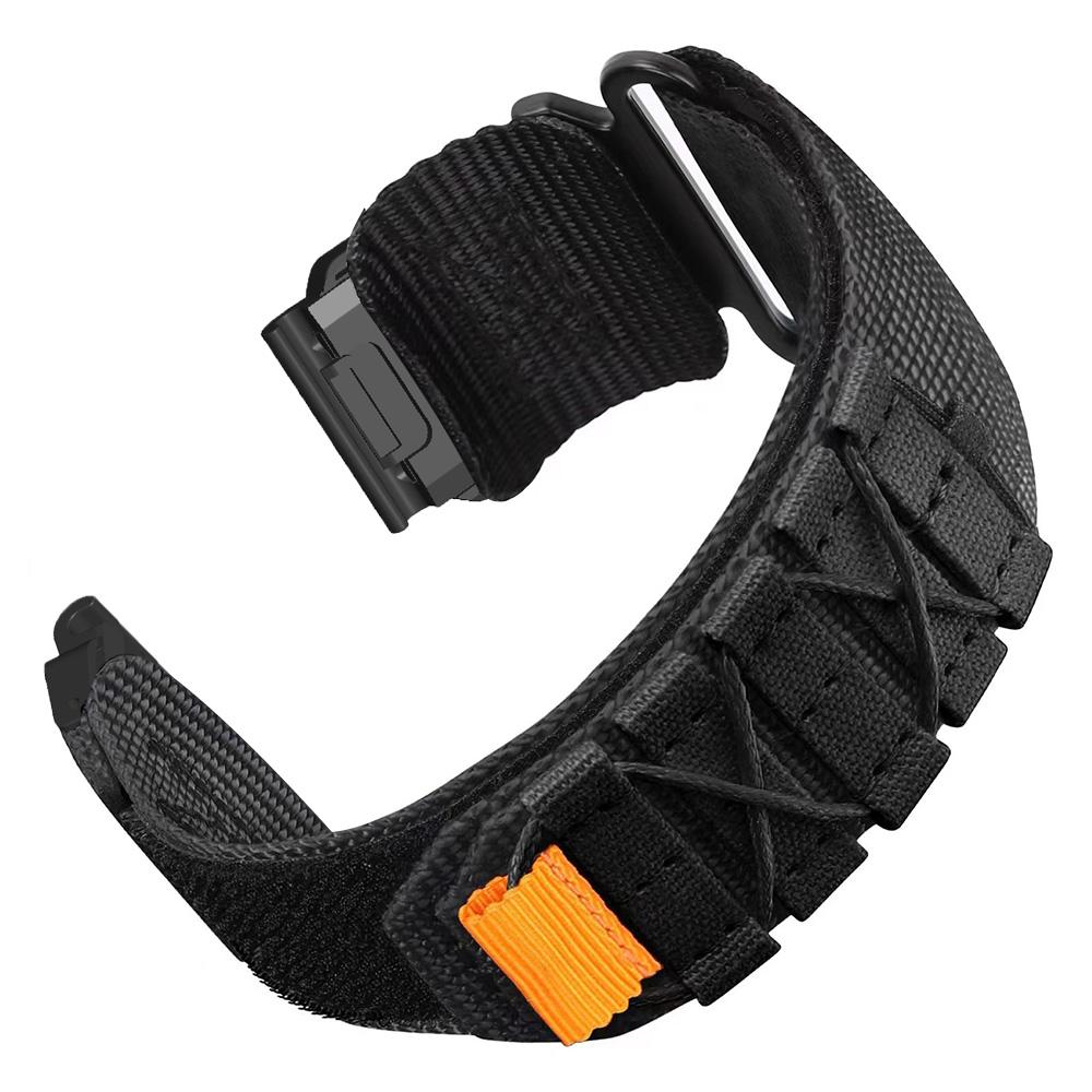 

26mm Watch Band for Garmin Fenix 8 51mm/7X/6X/5X Quick Release Nylon Magic Tape Strap Black
