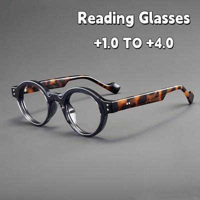 Gafas de Lectura Circulares Antiluz Azul Retro Europeas y Americanas de Montura Pequeña para Presbicia
