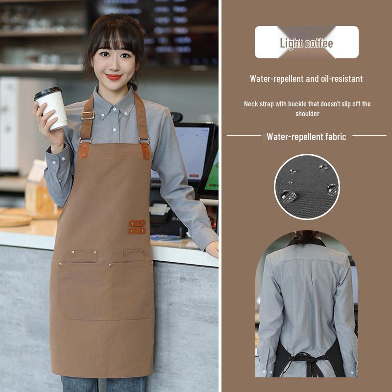 2026 Waterproof Canvas Apron with Logo for Men and Women In Catering and Restaurants