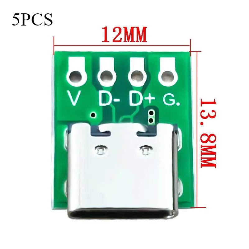 

10/5 шт. Роз єм TYPE C USB 3.1 Type C 16-контактний Тестова плата PCB Плата Адаптер Розетка Для Кабелю Провід Передачі Даних 10 Pieces&16P