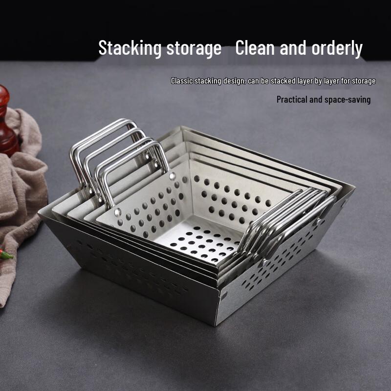 Stainless Steel Square Multi-purpose Kitchen Basket
