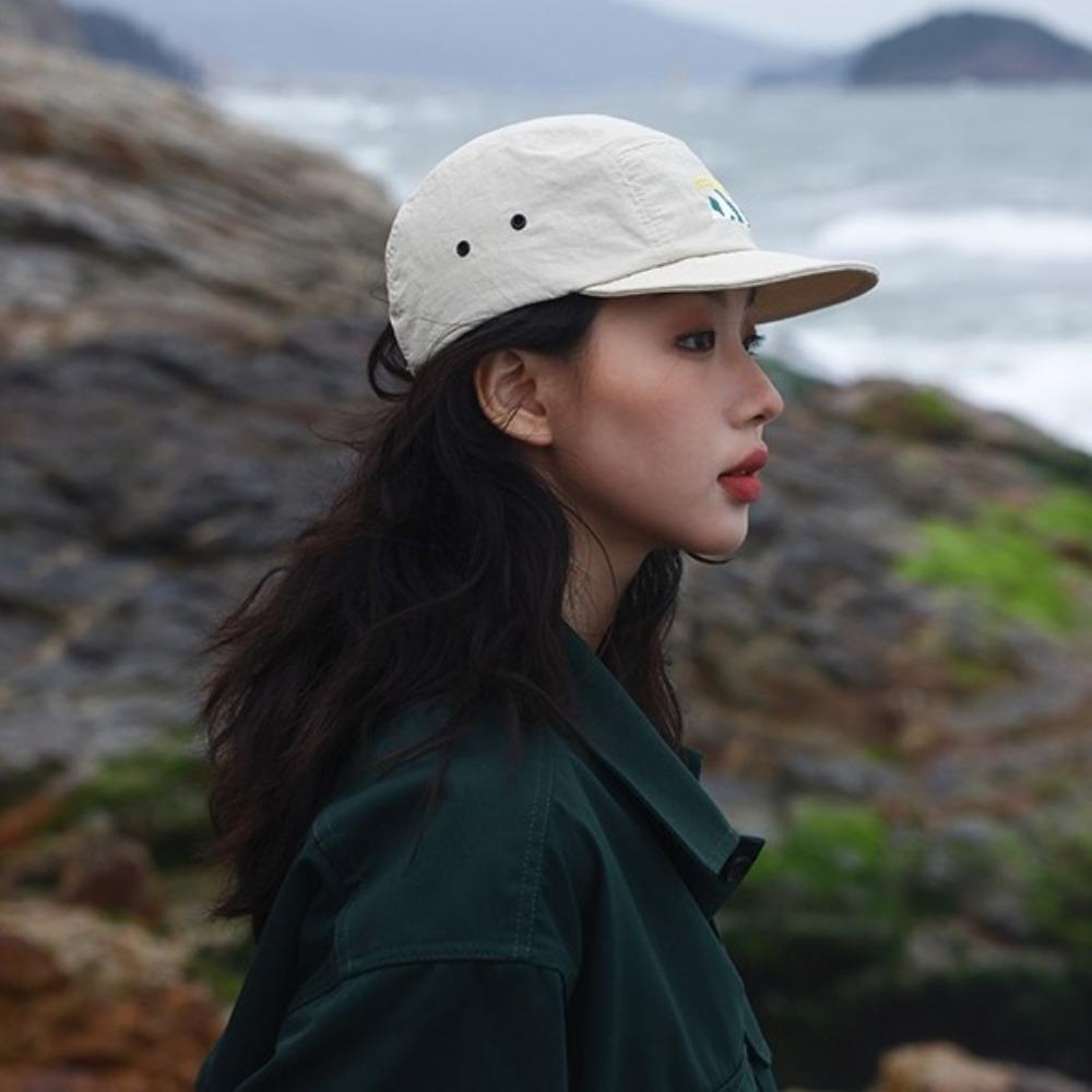 Solid Color Sun Hat Quick-Dry Peaked Cap Versatile Short Brim Baseball Cap  Fishing