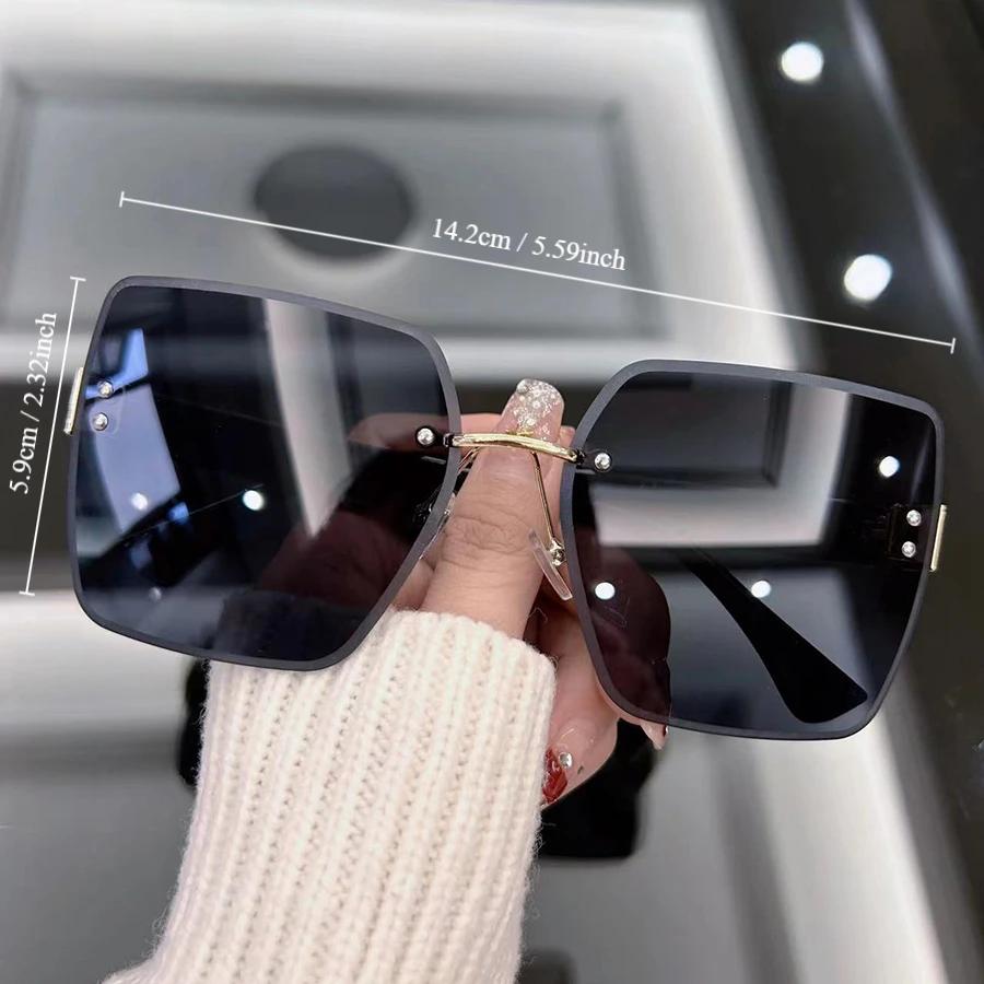 Oversized Vintage Square Sunglasses Women Brand Designer Mirror Sun Glasses Female Fashion Retro Gradient