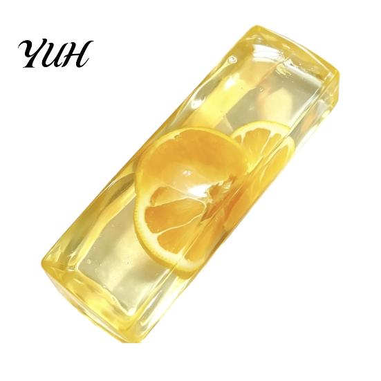 Fruit Themed Sensory Tools Clear Bar Squeeze Toy with Fake Inside, Stress Relief Shapeable Stick Toy, Transparent Strip Figdet for Home Office School