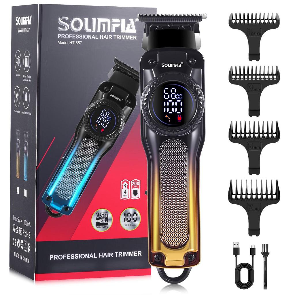SOUMPIA Professioneller Haartrimmer mit Digitalanzeige & Mehrfachzubehör HT-657