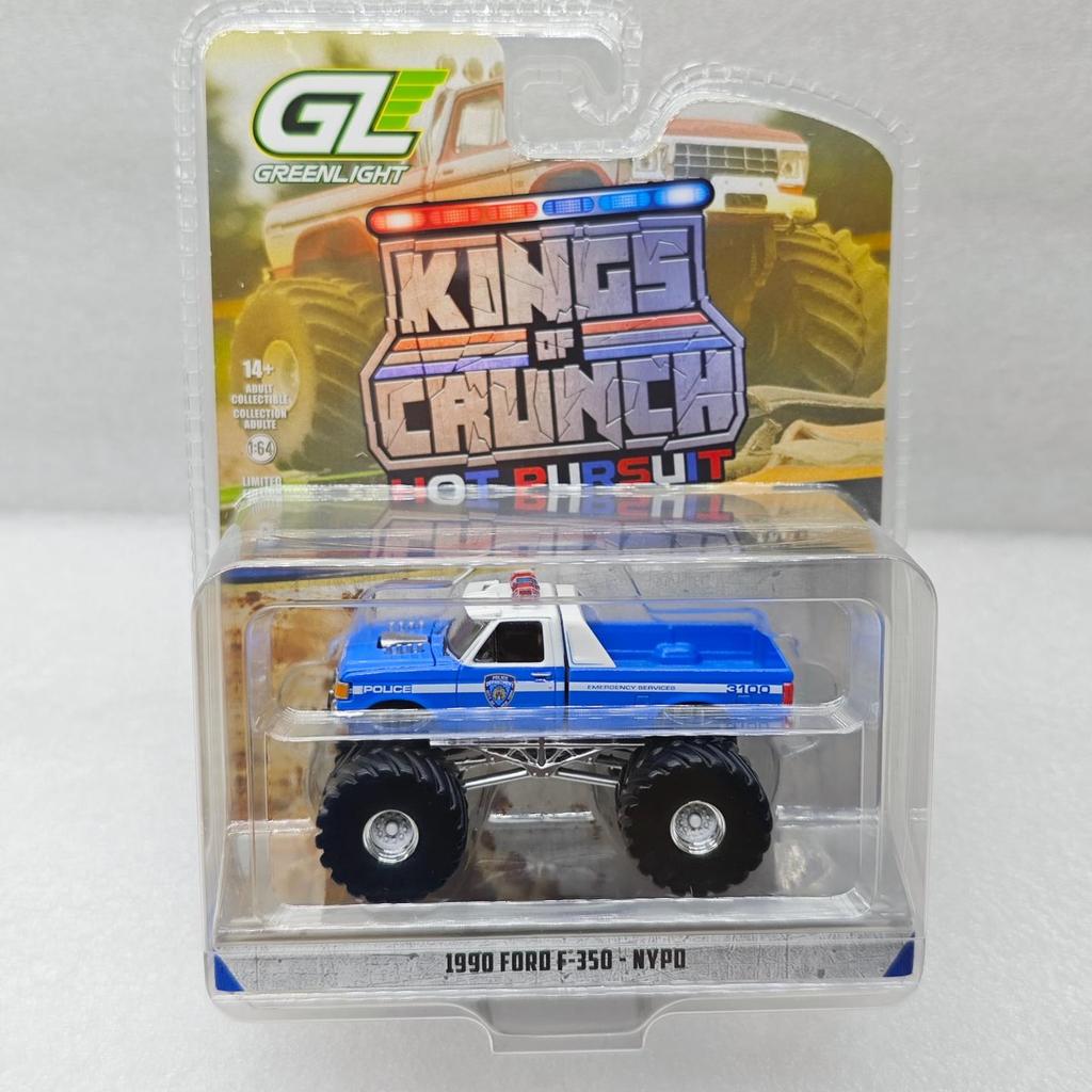 GreenLight 1:64 1990 F-350 NYPD Alloy Mini Car Model Decoration Ornament Toy Gift