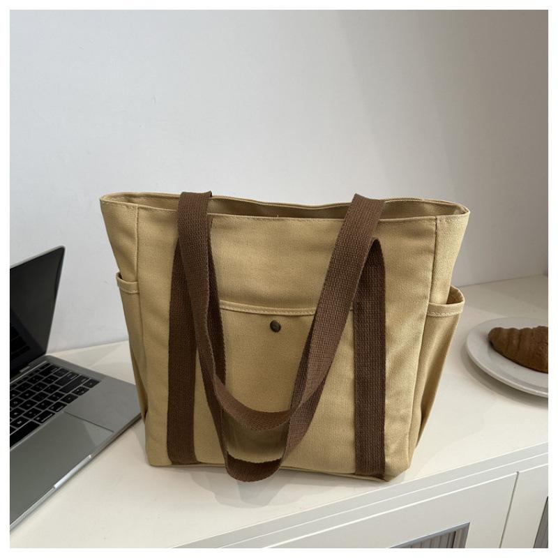 Simple Commuting Versatile Large Capacity Canvas Bag with High Aesthetic Value Single Shoulder Cloth Bag
