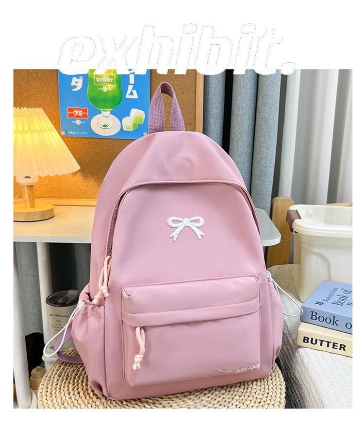 Schoolbag Japanese Ins Solid Color Simple Small Backpack, High Value Campus Light Junior High School Student Schoolbag Commuting Backpack