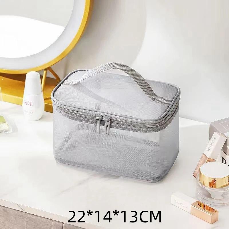 Travel Mesh Wash Storage Bag Organizer Μακιγιάζ Καλλυντικά Make Up Skincare Box Πλαστικό δοχείο Τσάντα για γυναίκες Ανδρικό μπάνιο