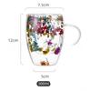 Double-layer Dried Flower Glass Cup High Temperature Resistant Coffee Cup with Handle Dried Flower Decorative Milk Breakfast Cup