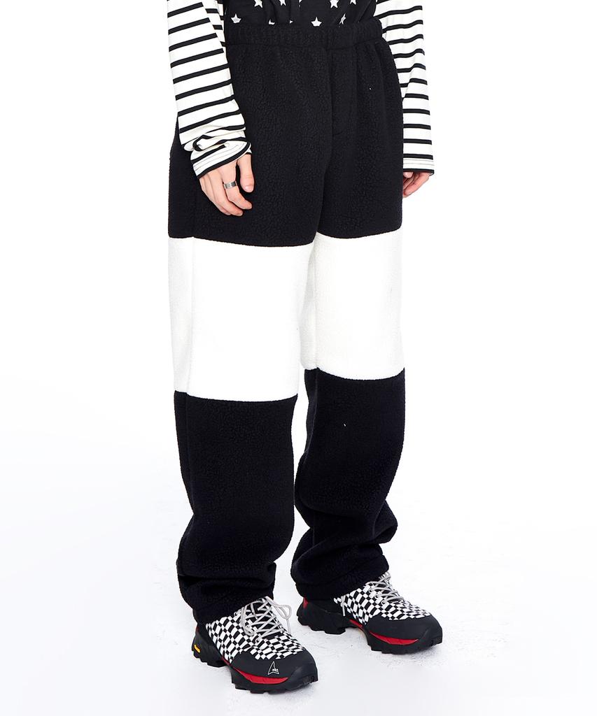EPONYM Color Block Fleece Pants_White & Black