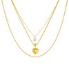 Layered Heart Pendant Necklace For Women Gold Plated Stainless Steel Zircon Fashion Jewelry