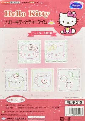 Kit Sashiko Olympus: Porta-copos Hello Kitty, Branco, 210cm