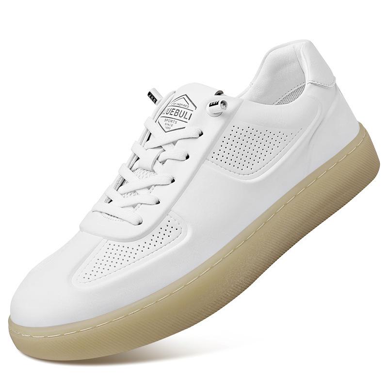 New men's sandals hollow breathable cowhide casual board shoes soft sole retro German little white shoes