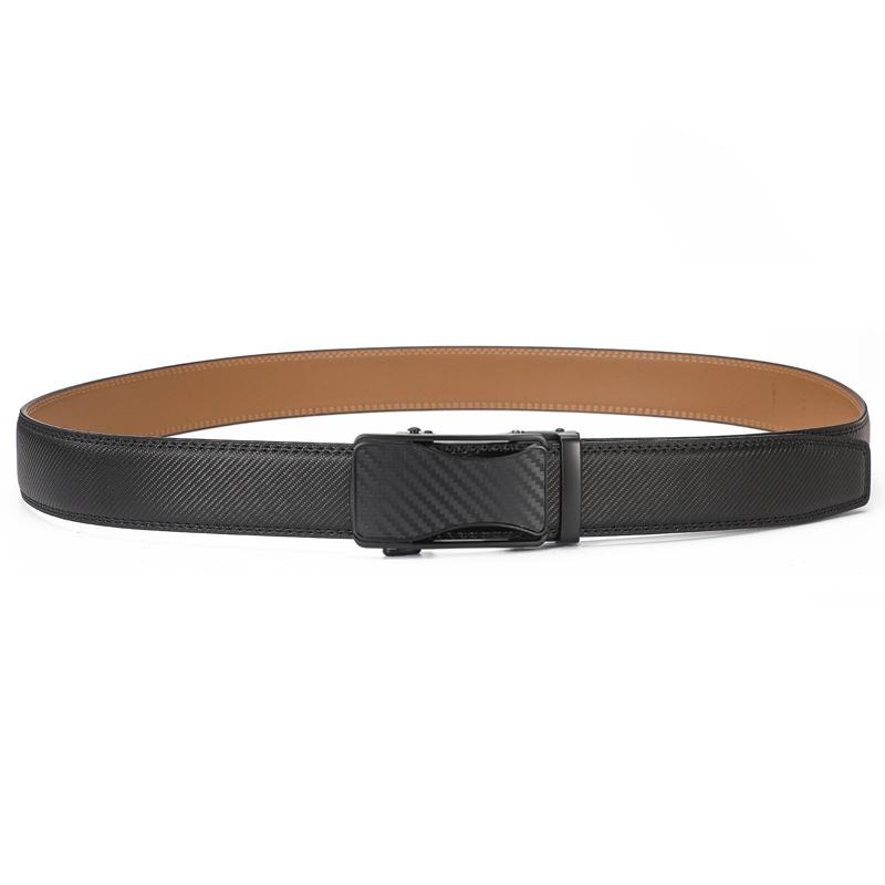 Men'S Real Cowhide Alloy Automatic Buckle Belt Wind Casual Belt