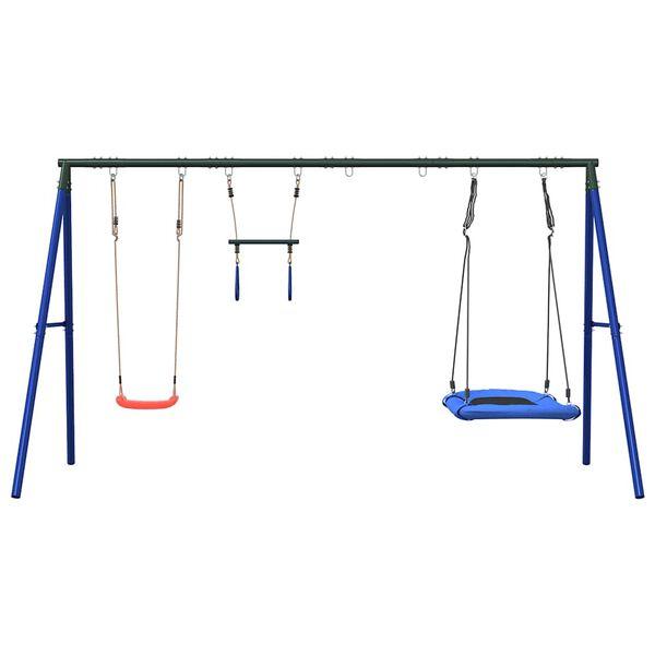 vidaXL Outdoor Game with Swing, Trapeze and Nest Swing