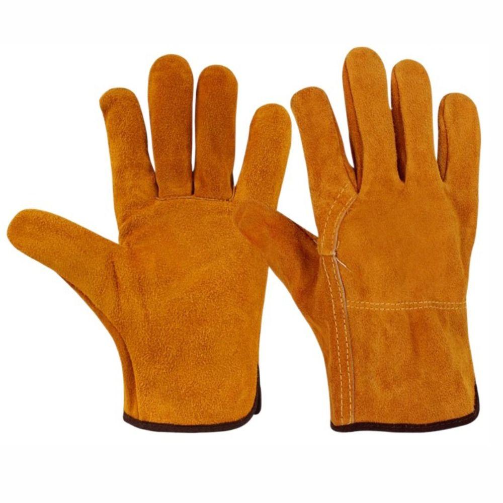 Cowhide Labor Gloves Soft Mechanic Glove New Security Protection  Hunting