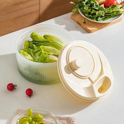 Yousheng Hocheffizienter Salatschleuder, Gemüse-Dörrgerät mit Griff, BPA-frei, einfach zu bedienende manuelle Gemüsesalatschleuder, Abtropfkorb