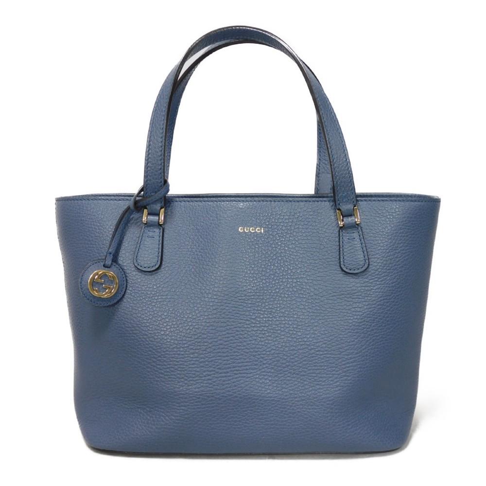 

Used 9539 Interlocking G Tote 388561 7924 Logo Foil Stamp GG Charm Blue Unisex from Japan AUTHENTIC
