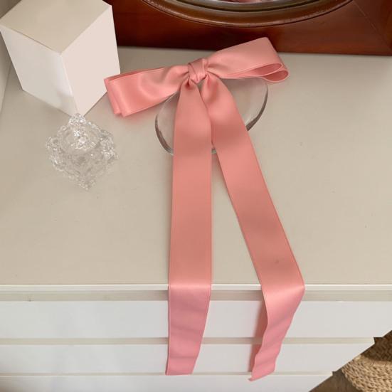 Smooth Satin Hair Ribbon Lace-up Bows Large Ponytail Holder Silky Bow Ponytails Hairpin Hair