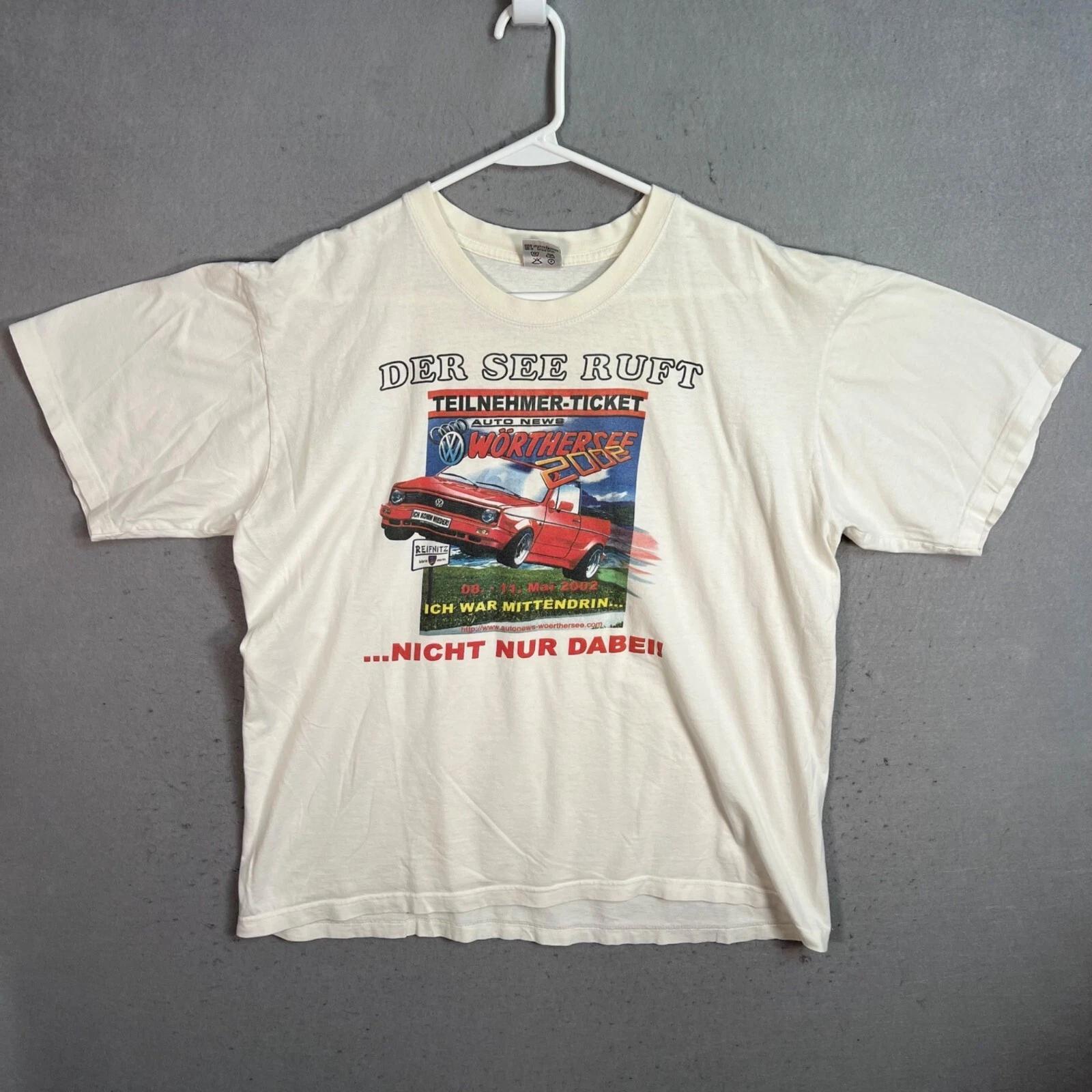 

Vintage 2002 VW Wörthersee Auto Treffen Golf T-Shirt Adult XL White Mens S