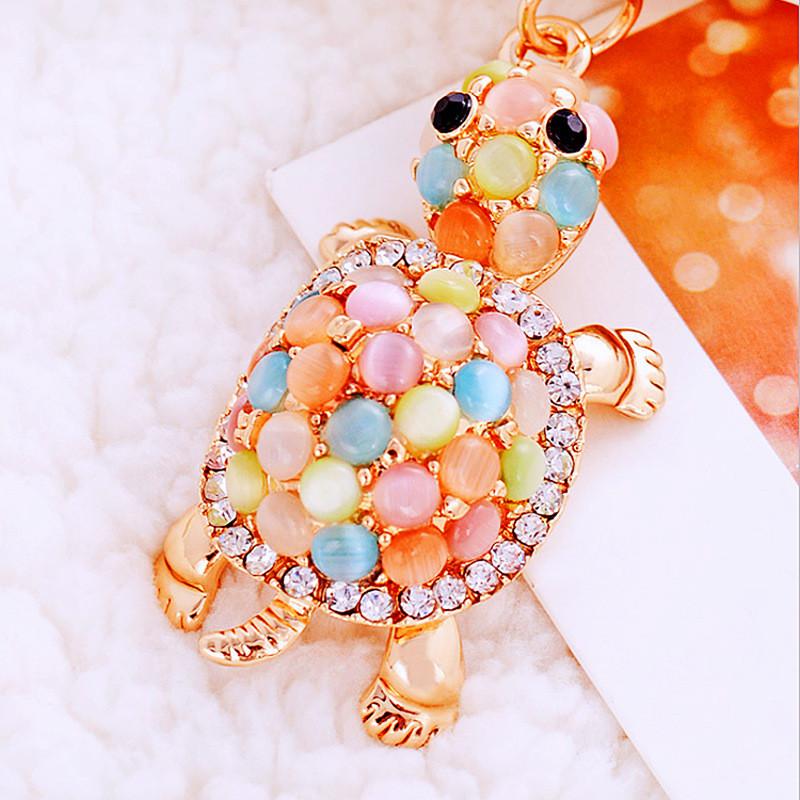 Lovely Car Turtle Keychain Metal Keyring Women Bag Pendant Suitable For Gifts