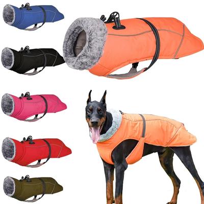 XL-4XL Winter Pet Dog Vest Outdoor Warm Harness Zip Jacket Reflective Coat