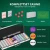500-Piece Poker Chips Set, Poker Set with Mat, Chips, Two Card Decks, Dealer, Five Dices
