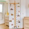 Crane & Trucks Height Chart Wall Sticker - Removable Vinyl Growth Decal for Toddler Room Decor