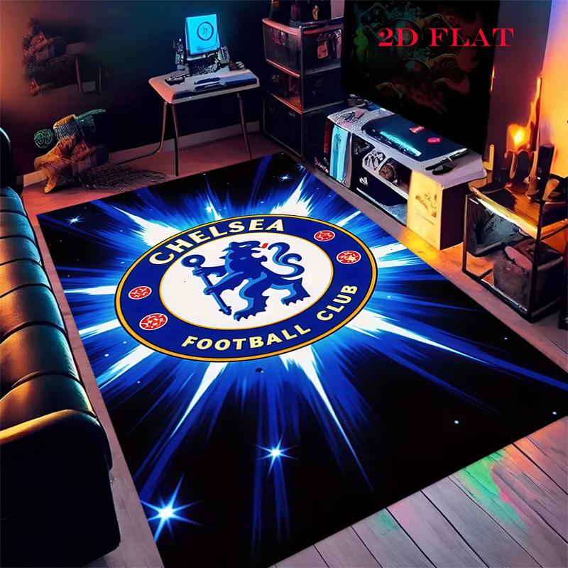 Chelsea FC Logo Carpet Rug for Living Room Bedroom Home Sofa Decoration,Kids Play Nonslip Floor Mat