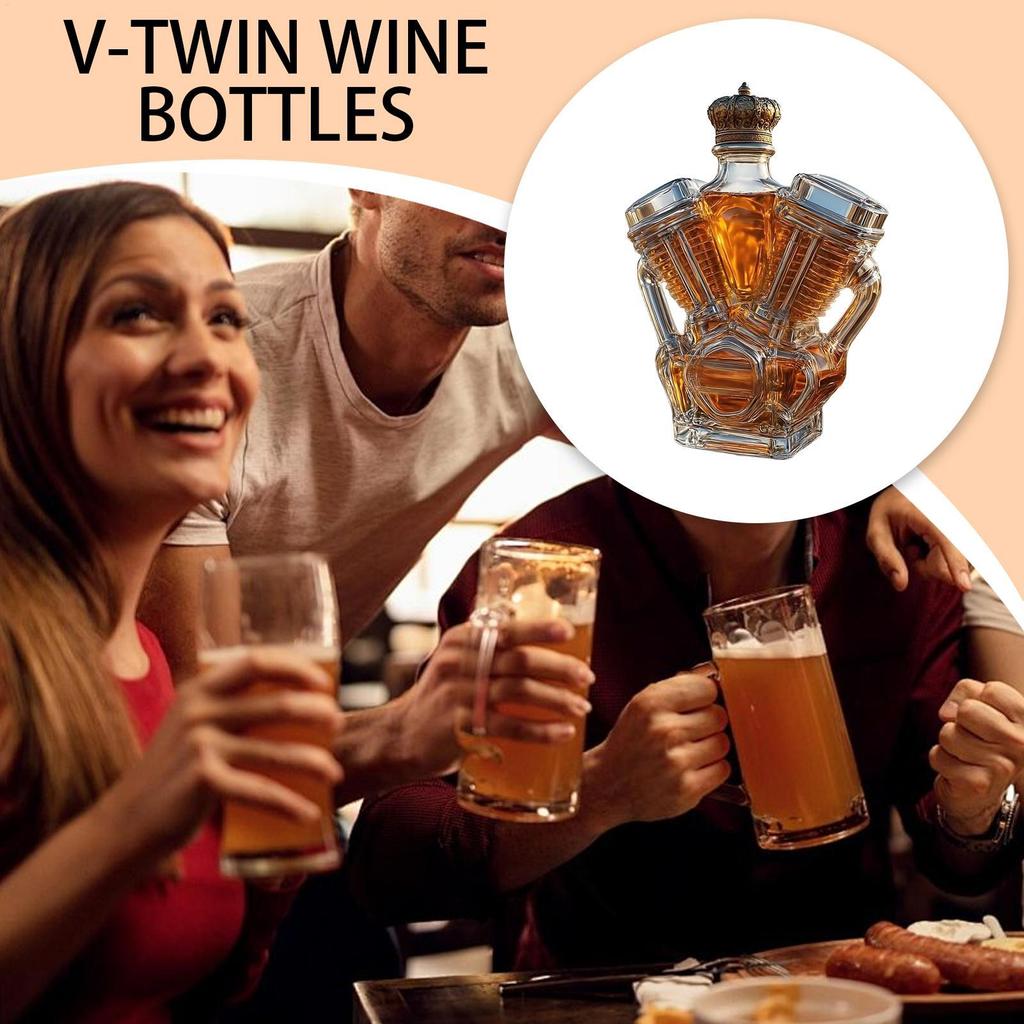 Whiskey Bottle Home Decor Decanter Whiskey Decorative Motorcycle Engine Shape Alcohol Container for Dining Room Display Cabinet