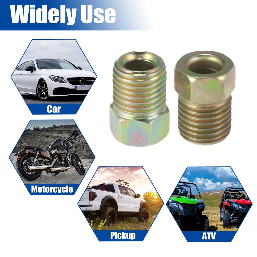 X AUTOHAUX Brake Line Nut Fitting for 4.8mm Steel Brake Line Tube for Car 9.5mm-24 Screw 10pcs