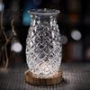 Juice Glass Cup Pineapple Shape Cocktail Glass, 480ml Embossed Tumbler for Hot And Cold Drink Beverages, Creative Bar Glassware Whiskey, Vintage Home