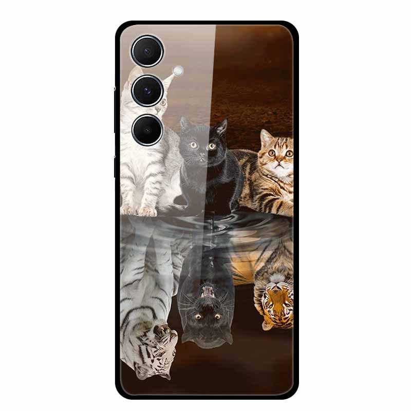 Kreative Landschaftsmalerei Gehärtetes Glas Handyhülle für Samsung A55 5G