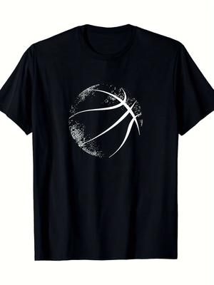 Basketball T-Shirt, Stilvolles Herren-Baumwoll-Tee – Atmungsaktiv und Bequem für Tägliche Ausflüge oder zum Entspannen