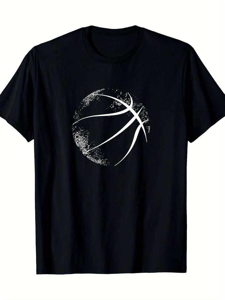 Basketball  T-Shirt, Stylish Men's Cotton Tee – Breathable And Comfortable For Daily Outings Or Lounging