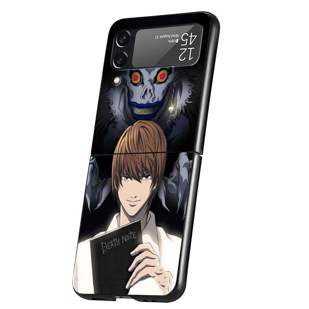 N-Note D-Death Anime Ryuk Cover Phone Case For Samsung Galaxy Z Flip 7 6 5 4 3 5G Flip7 Flip6 Flip5 Flip4 Flip3 Black Fundas She