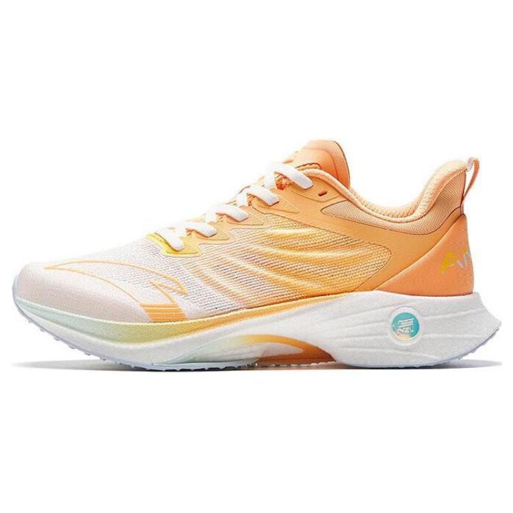 New Anta MACH 3.0 Anti Slip Wear Resistant Low Top Running Shoes Women's White Orange 122335583-3