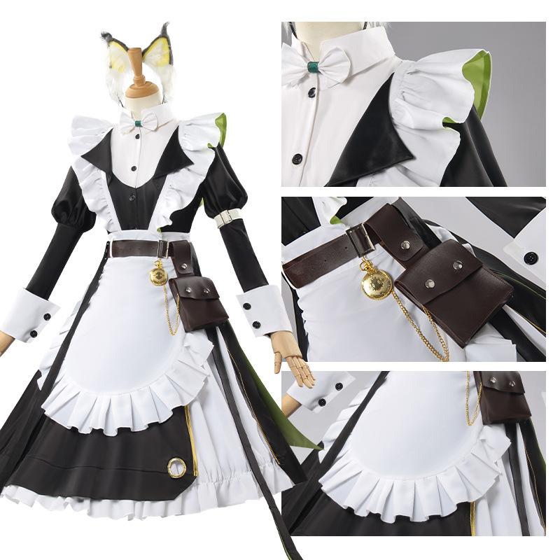 Arknights Kal'tsit AMa-10 Cosplay Costume Time Legacy Maid Outfit for Anime Game Women Halloween Comic-Con Party